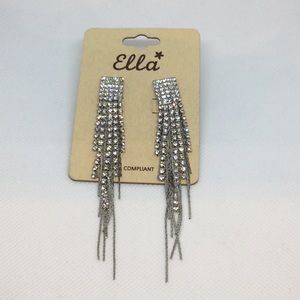 Silver chain and crystal earrings